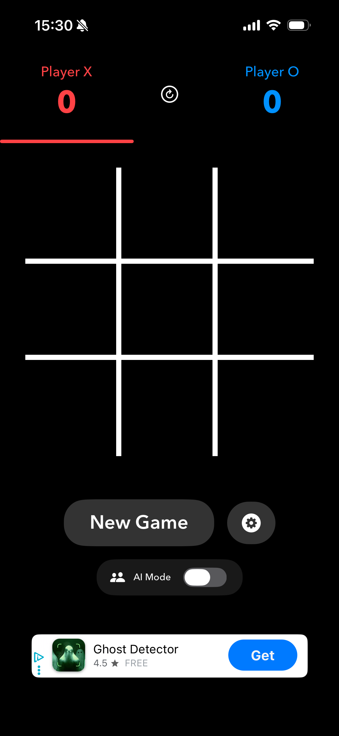 Tic Tac More gameplay showing infinite disappearing pieces mechanic on 3x3 grid